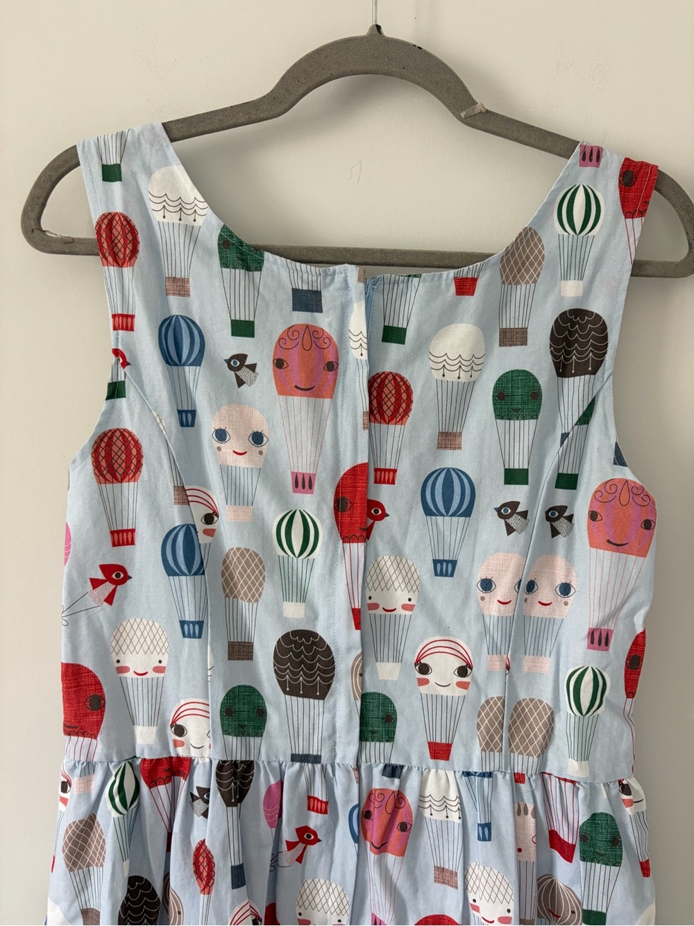 ModCloth x Fevour Handle with Care Light Blue Hot Air Balloon Whimsical Dress L - Picture 5 of 10